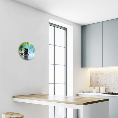 Ronde glas klok Stenen