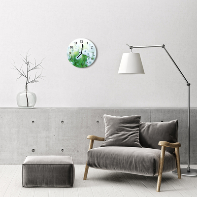 Ronde glas klok Weide