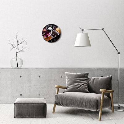 Ronde glas klok Orchidee