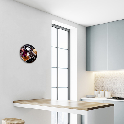 Ronde glas klok Orchidee
