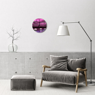 Ronde glas klok Waterlelies