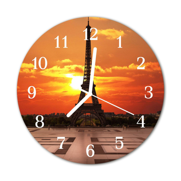 Ronde glas klok Eiffeltoren