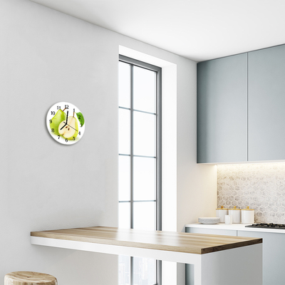 Ronde glas klok Peren