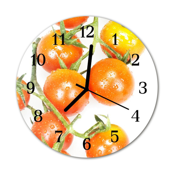 Ronde glas klok Tomaten