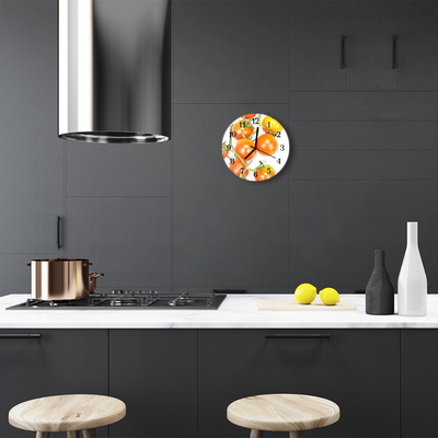 Ronde glas klok Tomaten