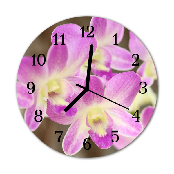 Ronde glas klok Bloemen