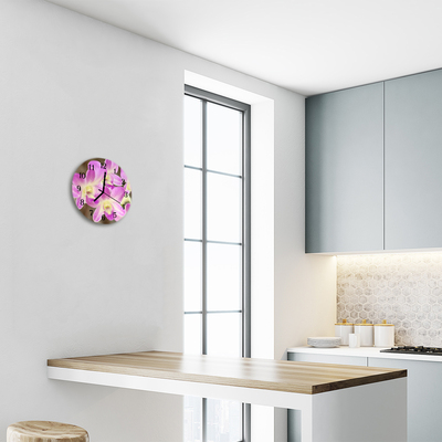Ronde glas klok Bloemen