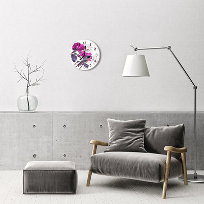 Ronde glas klok Vogels