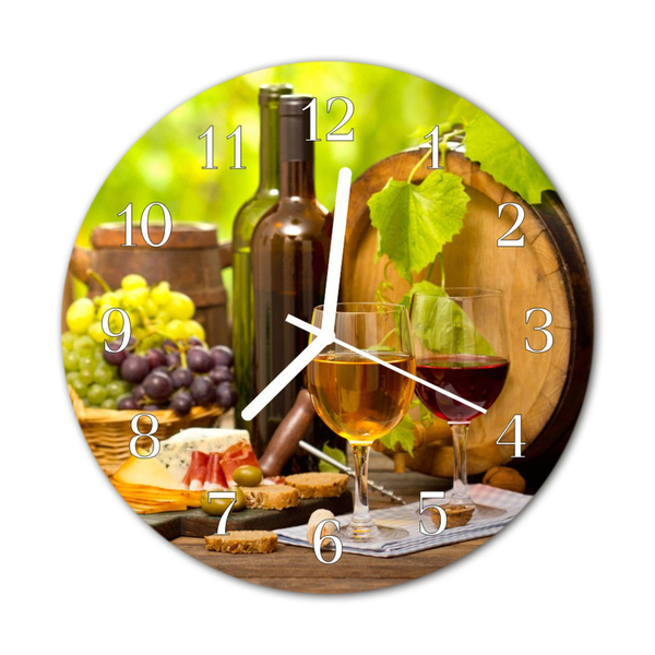 Ronde glas klok Wijndruiven