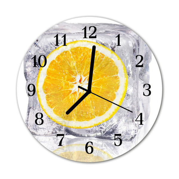 Ronde glas klok Oranje ijs