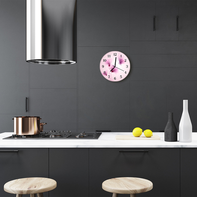 Ronde glas klok Bloemen