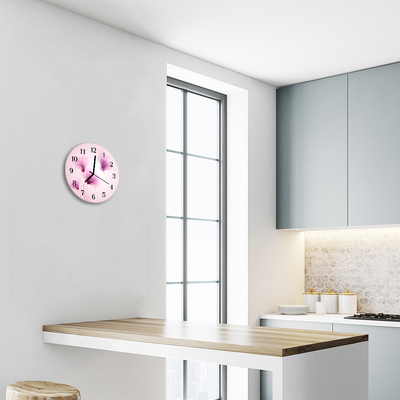 Ronde glas klok Bloemen