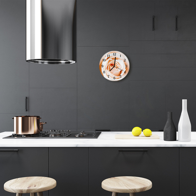 Ronde glas klok Roos