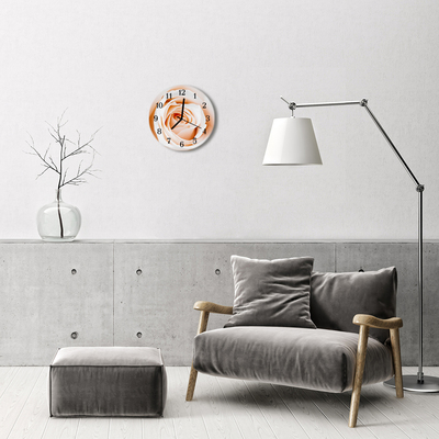 Ronde glas klok Roos