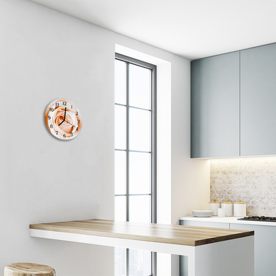 Ronde glas klok Roos