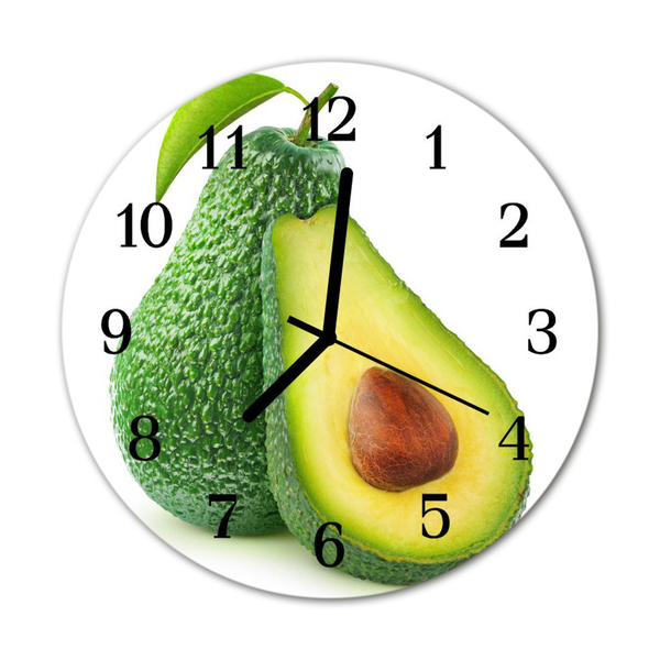 Ronde glas klok Avocado
