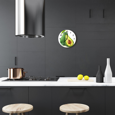 Ronde glas klok Avocado