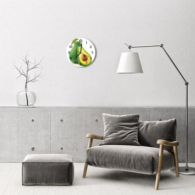 Ronde glas klok Avocado