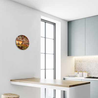 Ronde glas klok Wijnaard