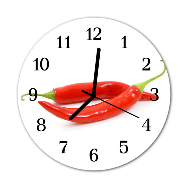 Ronde glas klok Paprika