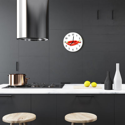Ronde glas klok Paprika