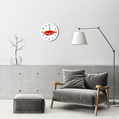 Ronde glas klok Paprika