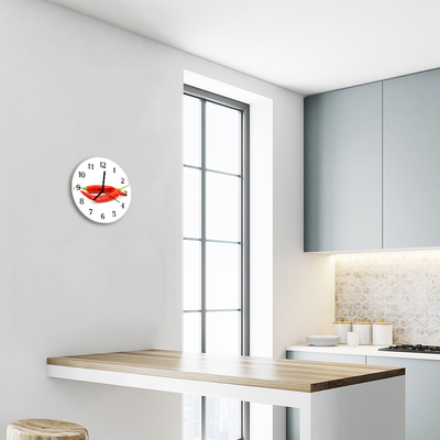 Ronde glas klok Paprika