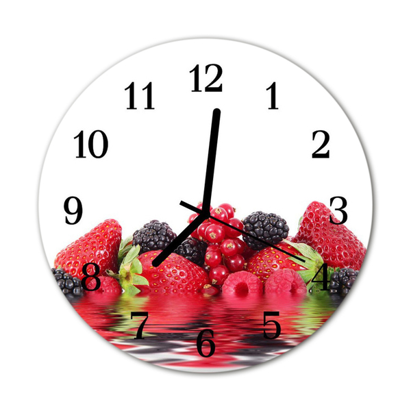 Ronde glazen wandklok Fruit