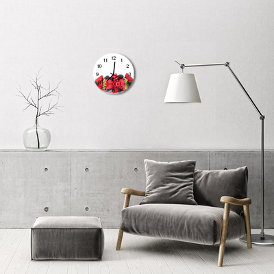 Ronde glazen wandklok Fruit