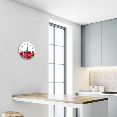 Ronde glazen wandklok Fruit