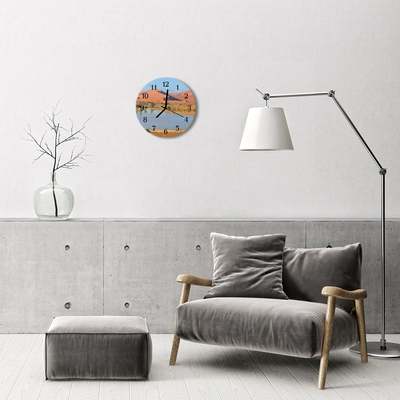 Ronde glazen wandklok Wildernis