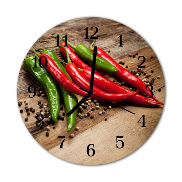 Ronde glazen wandklok Chili