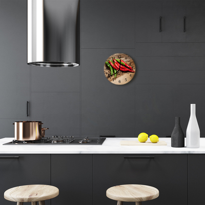 Ronde glazen wandklok Chili