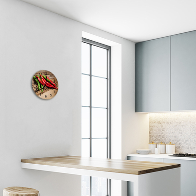 Ronde glazen wandklok Chili