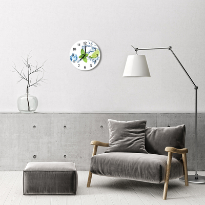 Ronde glazen wandklok Munt