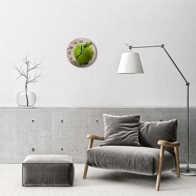 Ronde glazen wandklok Appels