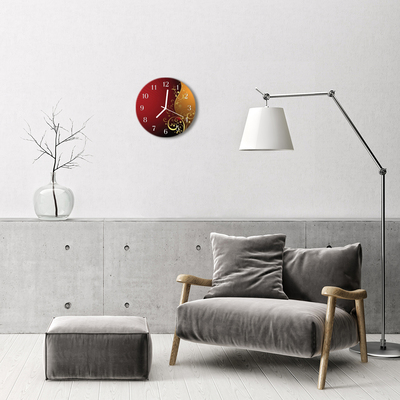 Ronde glazen wandklok Abstractie