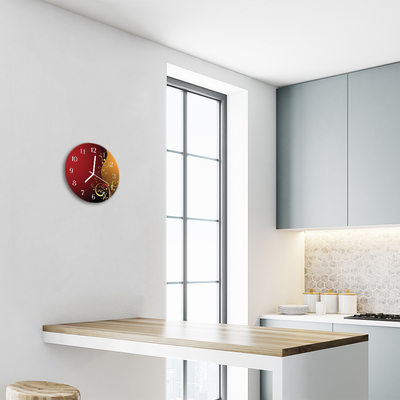 Ronde glazen wandklok Abstractie