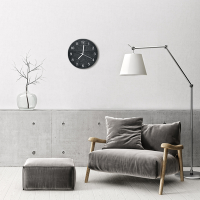 Ronde glazen wandklok Klinker