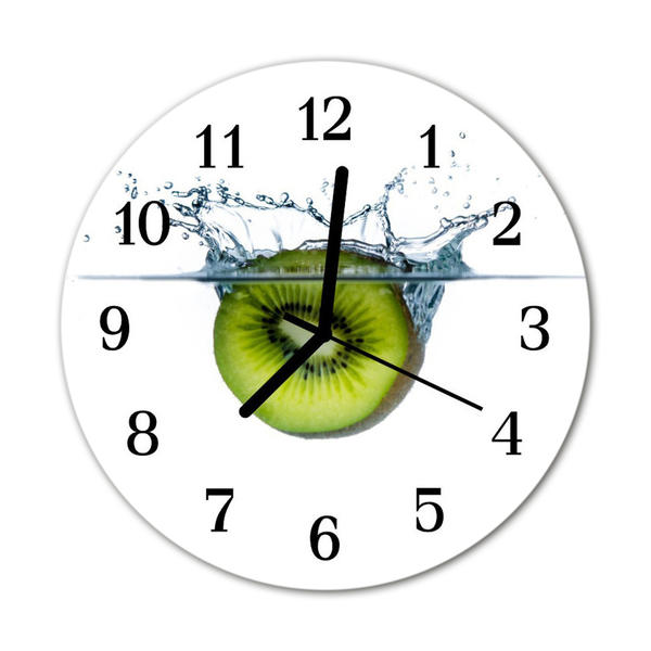 Ronde glazen klok Kiwi