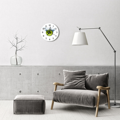 Ronde glazen klok Kiwi