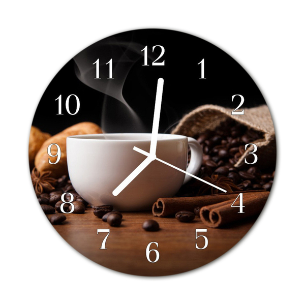 Ronde glazen klok Koffie