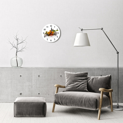 Ronde glazen klok Orchidee