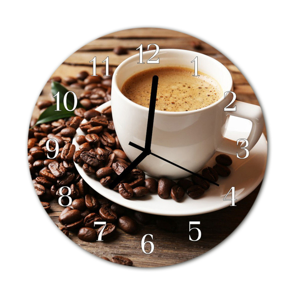 Ronde glazen klok Koffie