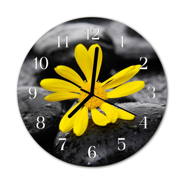 Ronde glazen klok Bloem