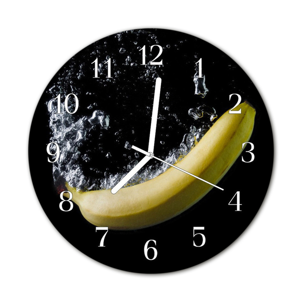 Ronde glazen klok Banaan