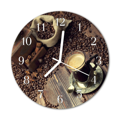 Ronde glazen klok Koffie