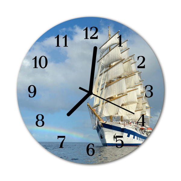 Ronde glazen klok Schip