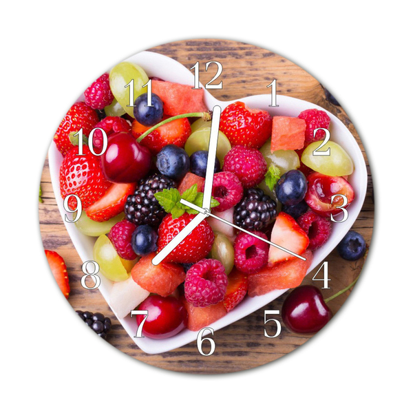 Ronde glazen klok Fruit