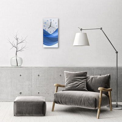 Glazen klok rechthoekige Art lines water wave blue